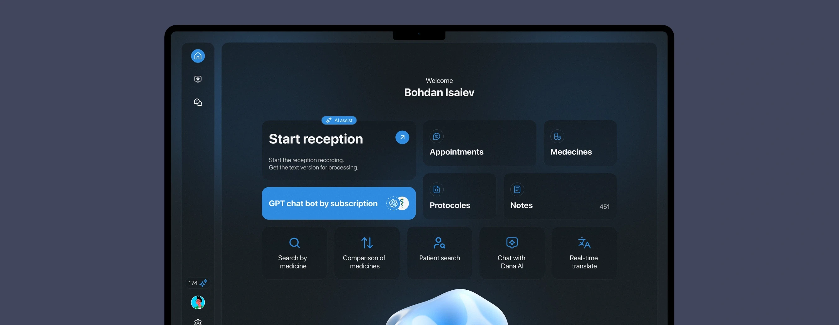 UI/UX design & full-stack development of a medical AI assistant platform